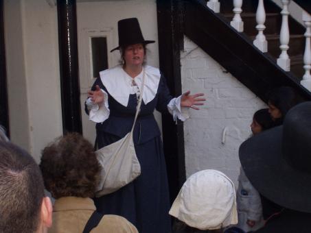 17th Century Walk: In the courtyard of the George Hotel Huntingdon